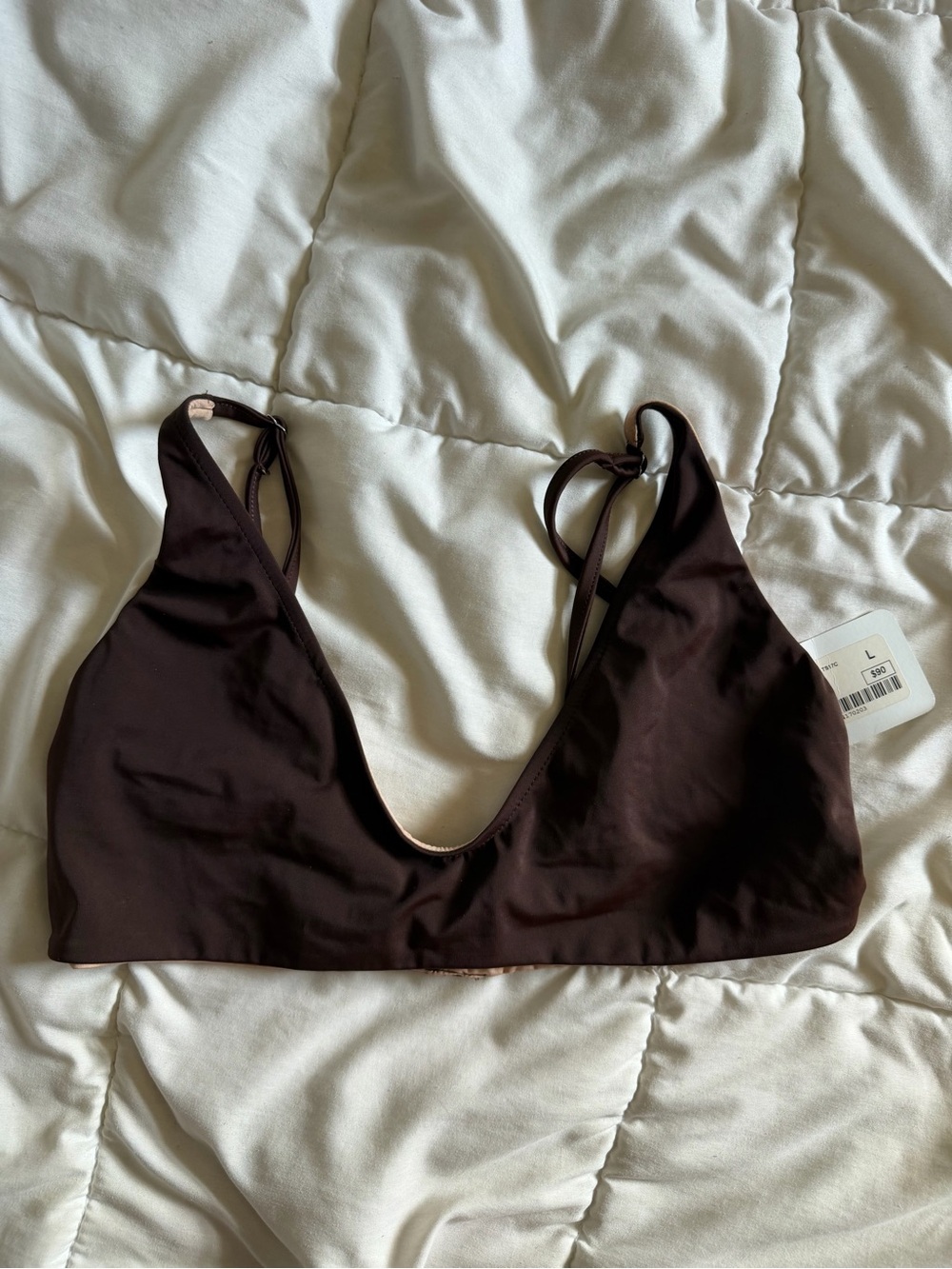 Women’s Deep V Bikini Top - Dark Brown